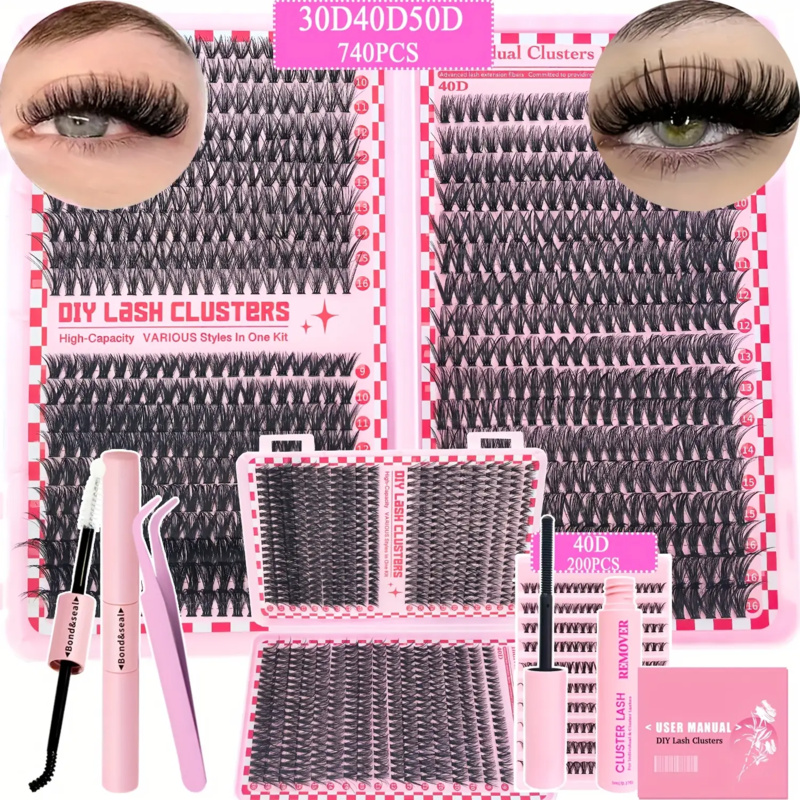 Eyelash Extension Class - طقم تمديد الرموش 740/200pcsCluster، 2 في