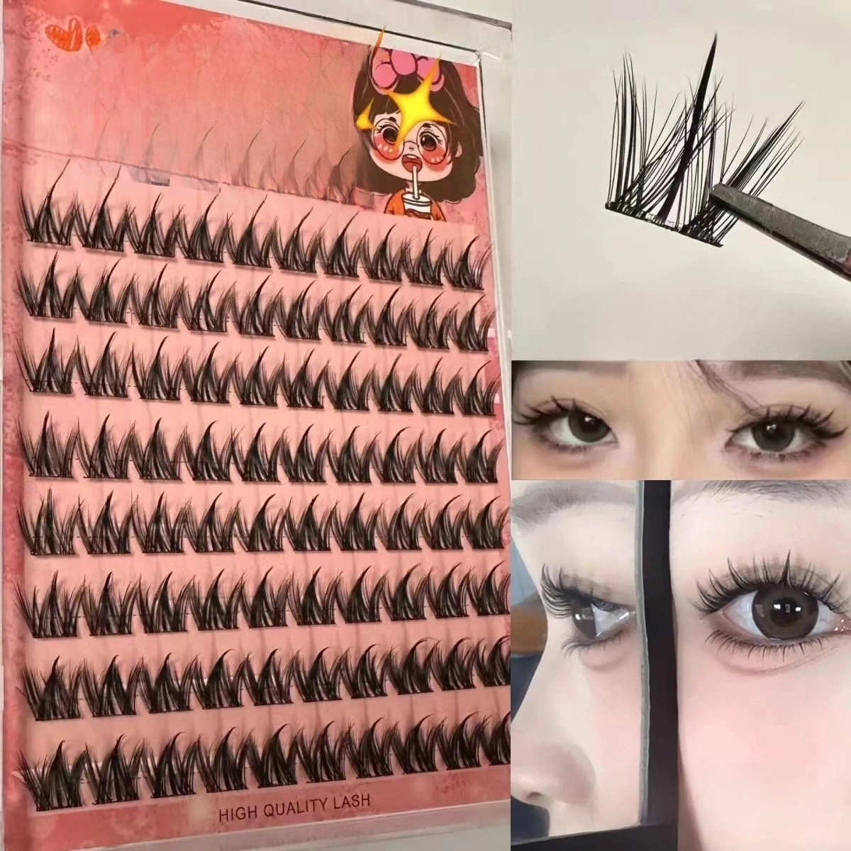 Eyelash Extension No 11 - 100 قطعة من الرموش الطبيعية اللاصقة