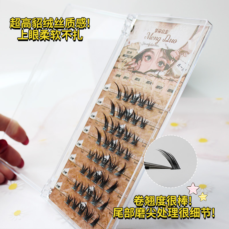 رموش سميكة من المنك للماكياج ، - مراجعة Eyelash Extension Cat Eye Wispy وسعره