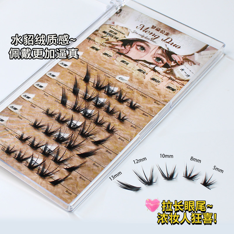 رموش سميكة من المنك للماكياج ، - مراجعة Eyelash Extension Cat Eye Wispy وسعره