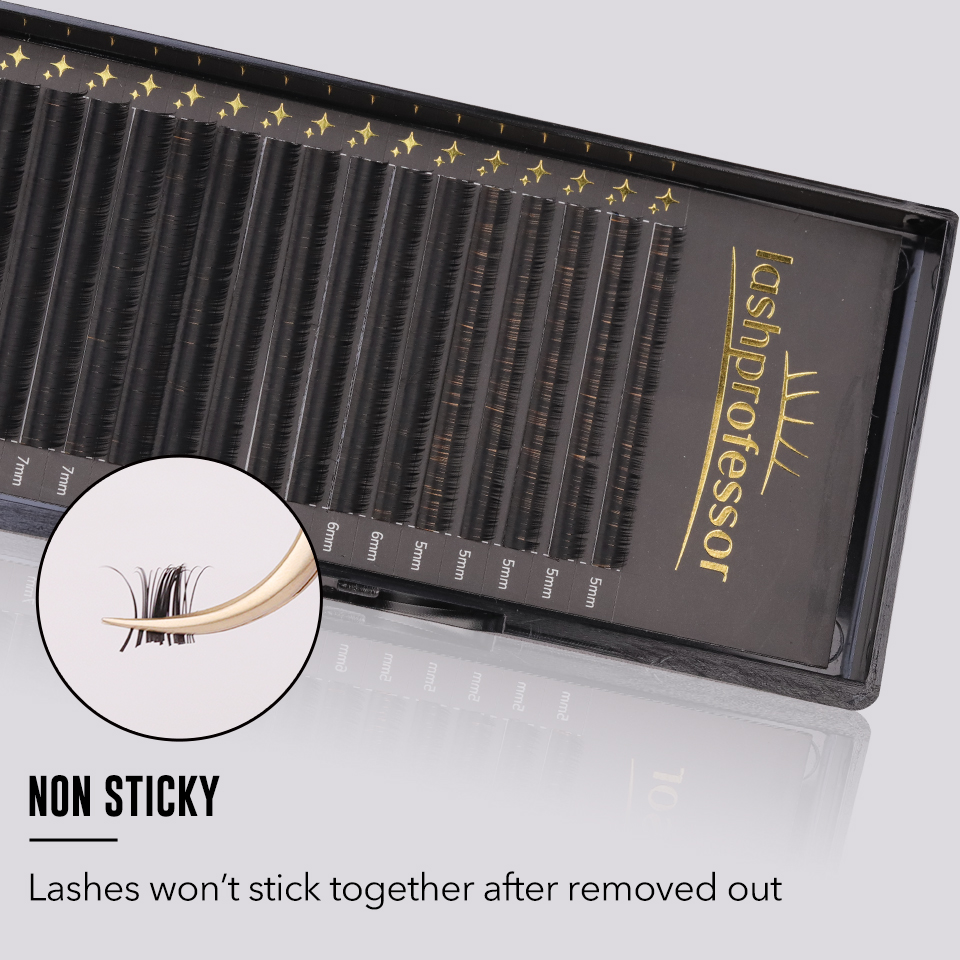 رموش فردية سوداء من الفرو الصن - مراجعة Eyelash Extension Korea Natural وسعره