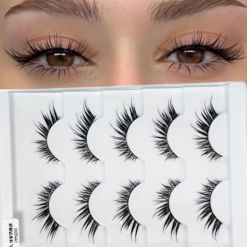 5 أزواج من الرموش الصناعية الط - مراجعة Eyelash Extension Cat Eye Wispy وسعره