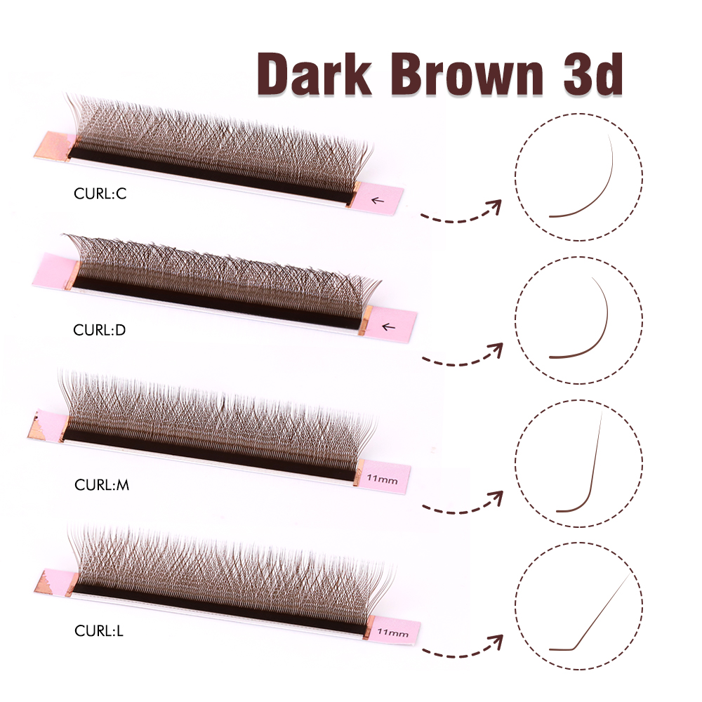 رموش AGUUD L M بنية على شكل W  - مراجعة Eyelash Extension Yelix وسعره